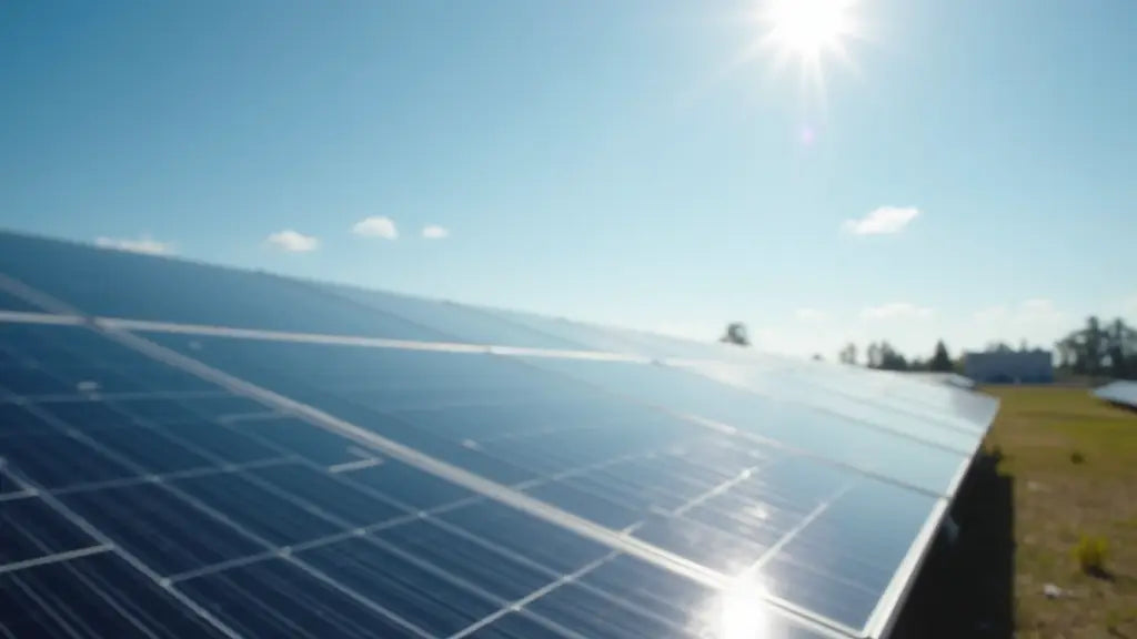 Panneaux solaires à surface réfléchissante et cadre noir dans un contexte ESG orageux