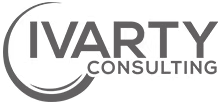 IVARTY Consulting logo in black and white